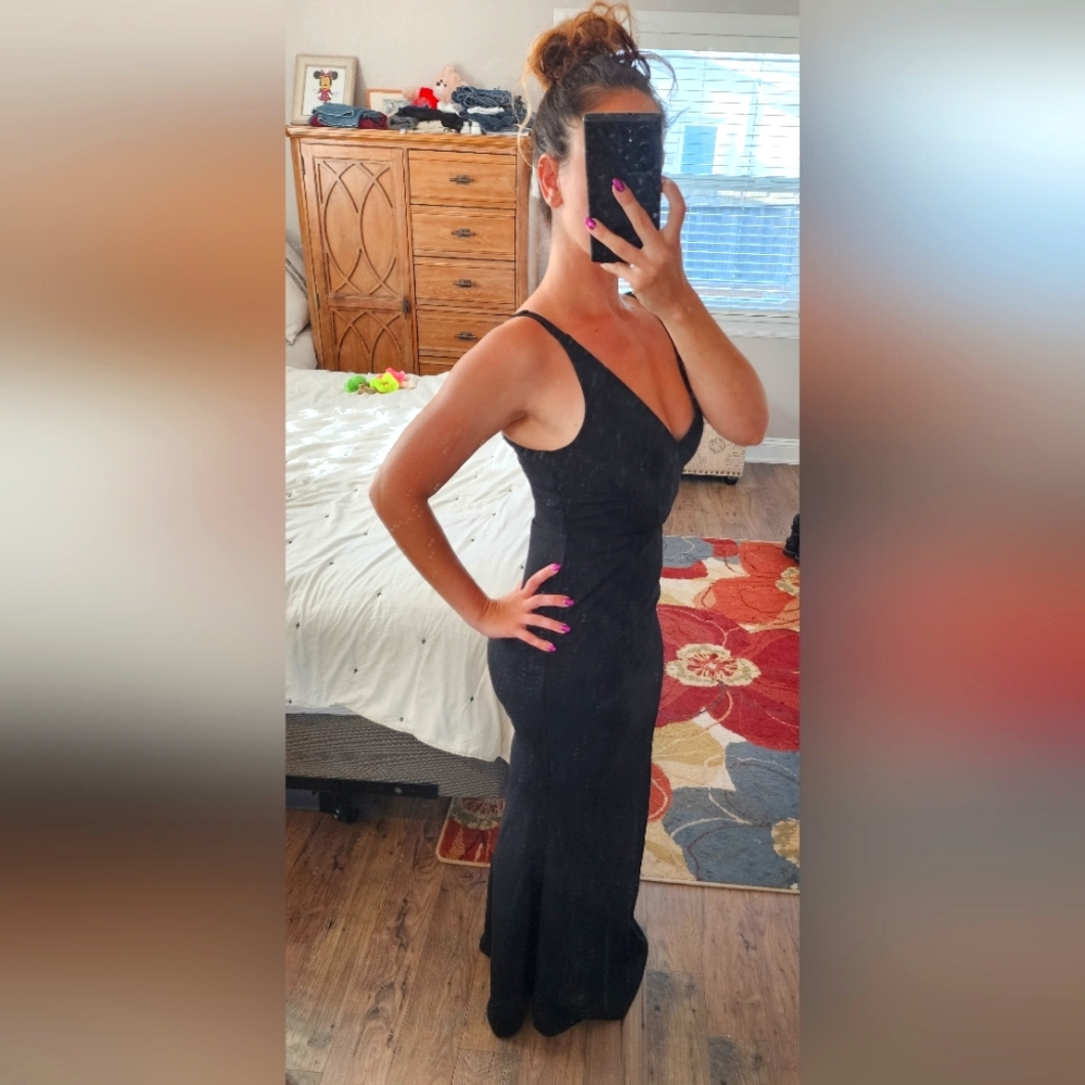 Black V Neck Dress